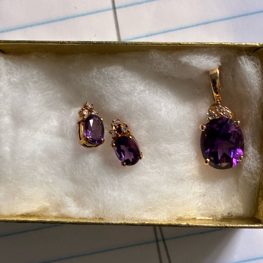 Elegant Purple and Gold Jewelry Set